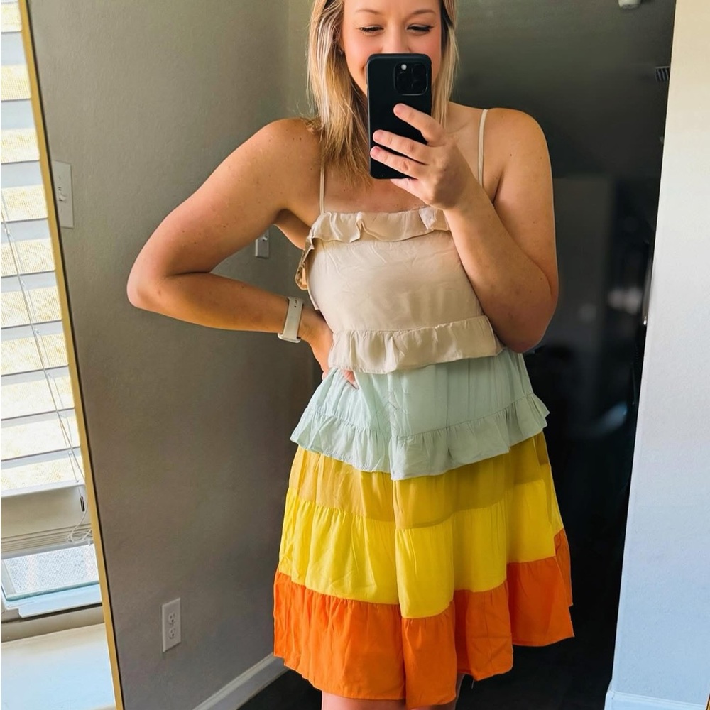 NWT Bibi Multicolor Tiered Sundress